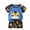 Blue B, variant on Ahuyic Summer Toddler Kids Clothing Set Shirt and Short Pants Set Boys Girls Printed Round Neck 2 Piece Outfits Children's Casual Set 73 Black