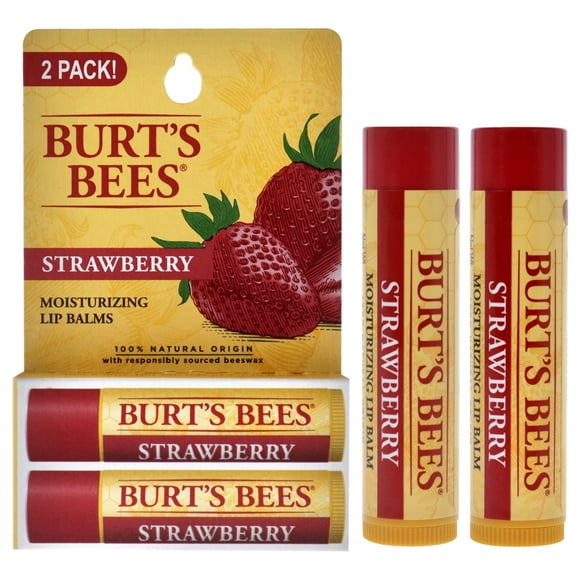 Bálsamo labial hidratante de fresa Burts Bees paquete doble Unisex 2 x 0.15oz