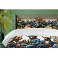 thumbnail image 5 of Ambesonne Humorous Duvet Cover Set, Happy Hour Bulls and Bears, King, Sand Brown Multicolor, 5 of 6