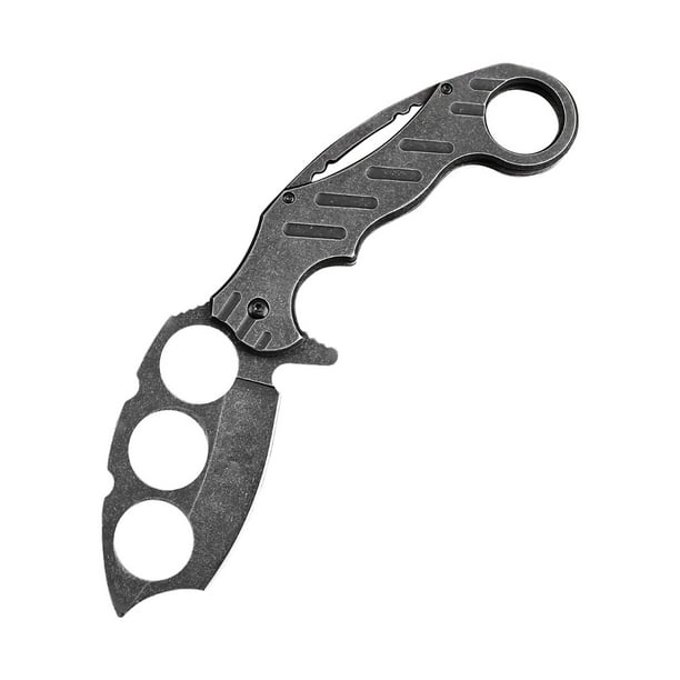 Cuchillo plegable para exteriores, cuchillo de defensa personal multifuncional, cuchillo de bolsillo de acero portátil para acampar, cazar, lavado de piedra YUNYI BRAND Deportes