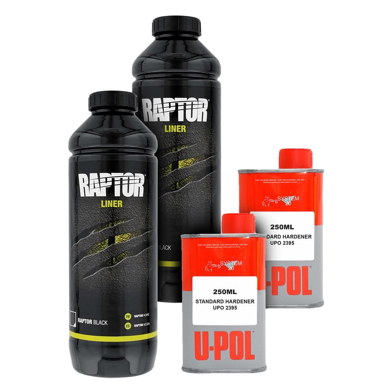 U-Pol Raptor Black Urethane Spray-On Truck Bed Liner 2 Quart Kit