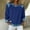 #489-Navy, variant on AUNVITO Women's Solid Color Casual Long Sleeve Notched Collar Denim Patchwork Pullover Sweatshirt Sporty and Comfortable Style