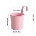 thumbnail image 3 of 4 Inch Railing Planter for Outdoor Plants - Small Balcony Hanging Flower Pots with Detachable Hooks and Drain Holes Metal Oval Bucket Rail Box Fence Planters for Home Garden Decor, Multicolor, 3 of 7