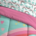 thumbnail image 3 of Dream Factory Rainbow Flare Twin 5 Piece Comforter Set, Polyester, Microfiber, Teal, Child, Female, 3 of 8