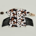 thumbnail image 4 of EIMELI Robe Western pour Bébé Fille Imprimé Vache Robe T-Shirt Manches Courtes Franges à Franges, 4 of 8
