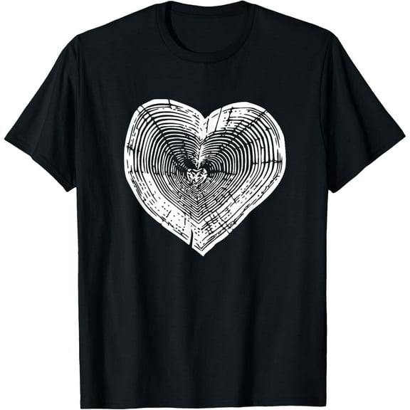 Outdoor Nature Lover Tree Ring Heart Earth Day T-Shirt