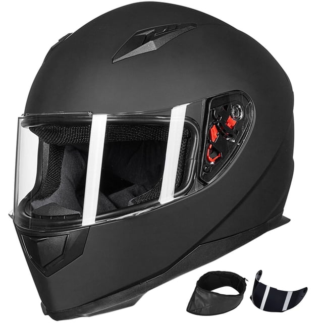 Casco de moto ILM integral DOT modelo JK313 (M, negro mate)