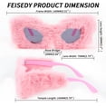 thumbnail image 5 of FEISEDY Women Plush Fuzzy Cat Eye Sunglasses Punk Soft Velvet Shades Ladies Handmade Party Masquerade Eyewear B2877, 5 of 13