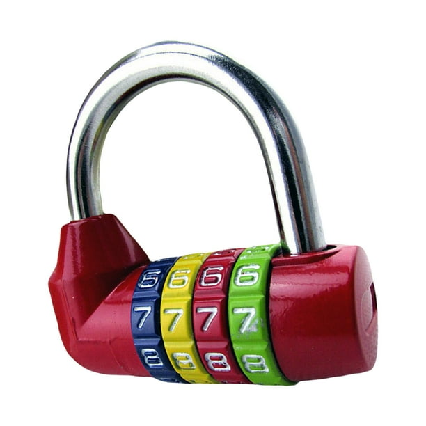 Candado de combinación de 4 dígitos Candado con contraseña Candado de protección de pozo Candado de metal para Opción 4-Rojo