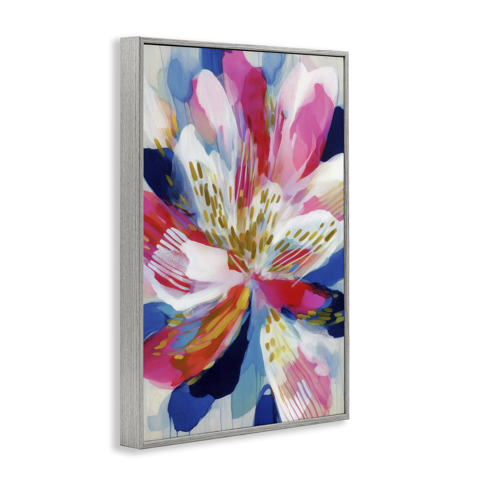 Stupell Industries Lily In Pink & Blue Gray Framed Giclee Art, design by Chromatic Storm Studio