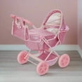 thumbnail image 2 of Teamson Kids Landau pour Poupée Bébé avec Housse, Auvent Rétractable et Rangement, Paillettes Rose Vif, 2 of 8