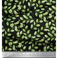 thumbnail image 3 of Soimoi Black Modal Satin Fabric Leaf Print Sewing Fabric BTY 42 Inch Wide, 3 of 3