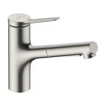 thumbnail image 1 of Grifo de cocina hansgrohe Zesis de acero inoxidable con pulverizador, 1 of 5