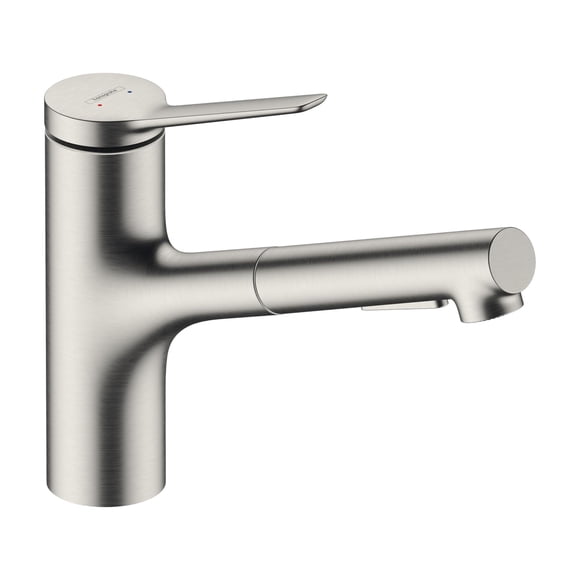 Grifo de cocina hansgrohe Zesis de acero inoxidable con pulverizador