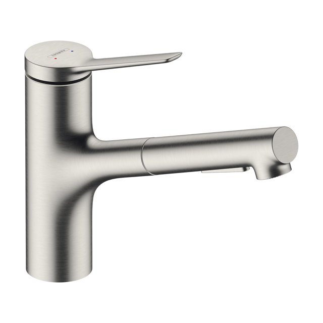 Grifo de cocina hansgrohe Zesis de acero inoxidable con pulverizador