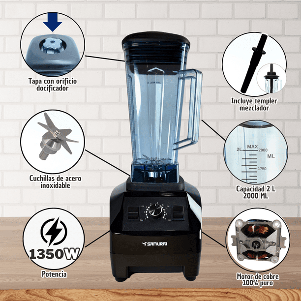 Licuadora Potente 1350W Para Batidos De Frutas Con Hielo Profesional Industrial Bodega Aurrera en linea