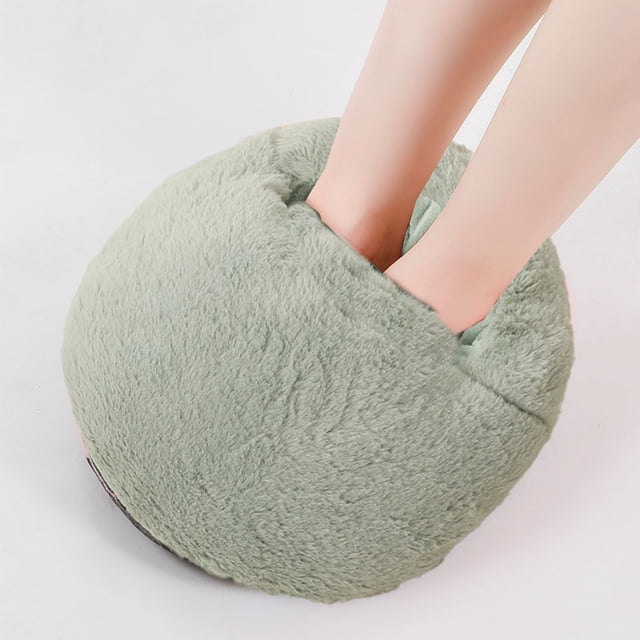 Riforla USB Electric Foot Warmer Can Be Into The Rechargeable Heating Winter Simple Electric Foot Warmer Plush Foot Warmer Winter Warm Foot Pads Green
