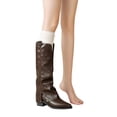 thumbnail image 4 of C-396 Brown Ladies Winter Knee High Boots Round Toe Chunky Low Heel Solid Knee Length Casual Fashionable Boots, 4 of 8