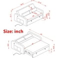 thumbnail image 7 of Pull Out Loveseat Sleeper, 3-in-1 Convertible Sleeper Sofa Bed with 2 USB Ports & 2 Pillows & Side Pockets, 55.5" Velvet 2 Seat Sofa with Pull Out Bed for Living Room, Black, 7 of 7