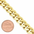 thumbnail image 3 of 11mm Polished 0.25 mils 14k Yellow Gold Plated Cuban Link Chain Necklace + Bracelet Set, 36" (Necklace) + 9" (Bracelet), 3 of 6