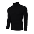 thumbnail image 2 of Men's Stretch Muscle Tshirts Turtleneck Long Sleeve Knit Tees Casual Slim Fit Basic Shirt Tops, 2 of 5