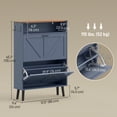 thumbnail image 3 of HOMCOM Armoire de Rangement pour Chaussures avec 2 Tiroirs Basculants, Armoire à Chaussures Étroite, Bleu, 3 of 10