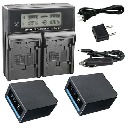 Kastar 2-Pack CGR-D54 Pro Battery and CH04 Fast Charger Compatible with Panasonic AG-HVX200E AG-HVX200P AG-HVX200AP AG-HVX200AEN AG-HVX201 NV-DS29 NV-DS29EG NV-DS30 NV-DS30A NV-DS30EG Camera