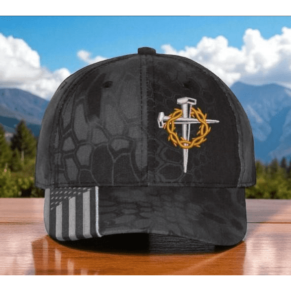Jesus cross hat for Men Women, Funny Adjustable Washed Denim Cotton Embroidered Dad Hat