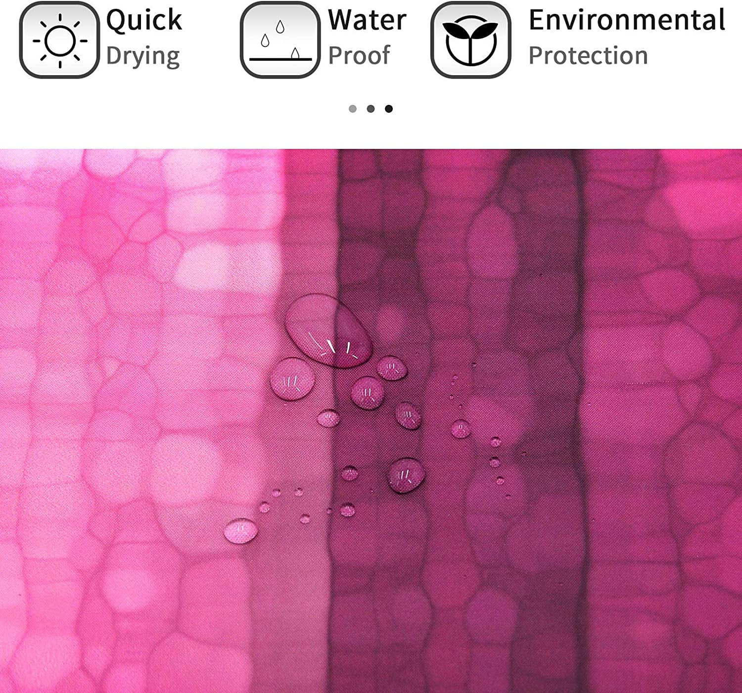 Pink Striped Shower Curtain, Hot Pink Neon Pink Cute Shower Curtain Set with 12 Hooks, Abstract Mosaic Glass Texture and Dark Stripe Art Waterproof Fabric Bathroom Decor, 72" W x 72" L