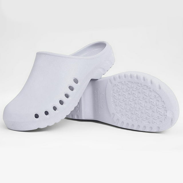 1 par Unisex Zueco Enfermera Doctor Zapatos de enfermería Antideslizantes Blanco 39 40 Hugo Pantuflas de lactancia