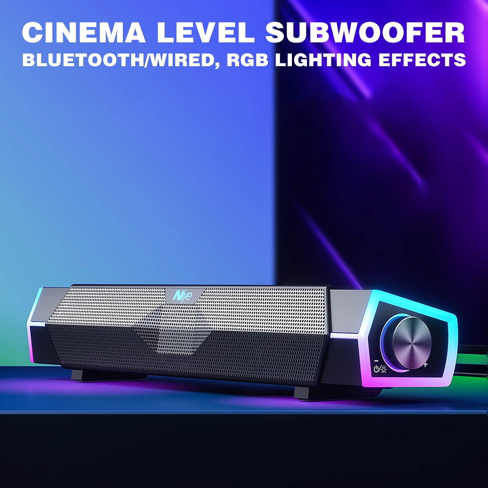 Computer Speakers for Desktop PC 16 Inch Bluetooth Speaker Sound Bar with RGB Volume