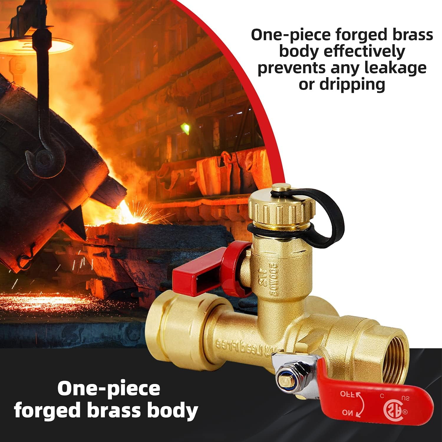 KYascend 3/4-Inch IPS Isolator Tankless Water Heater Service Valve Kit, with Pressure Relief Valve, CSA Listed,  Clean Brass & NPT Thread