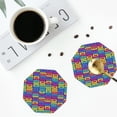 thumbnail image 5 of Pofeuu Cassette Tapes Print Leather Coasters Set of 6, Round Cups Mugs Mat Pad for Home Kitchen Heat Resistant Drink Coasters,Octagon, 5 of 7