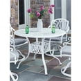 thumbnail image 4 of GSI Homestyles Collection Capri Table à Manger Extérieure en Aluminium Moulé 29.75 x 42 x 42 Po avec Trou pour Parasol et Couvercle en Acier Inoxydable, Blanc (1 Unité), 4 of 5