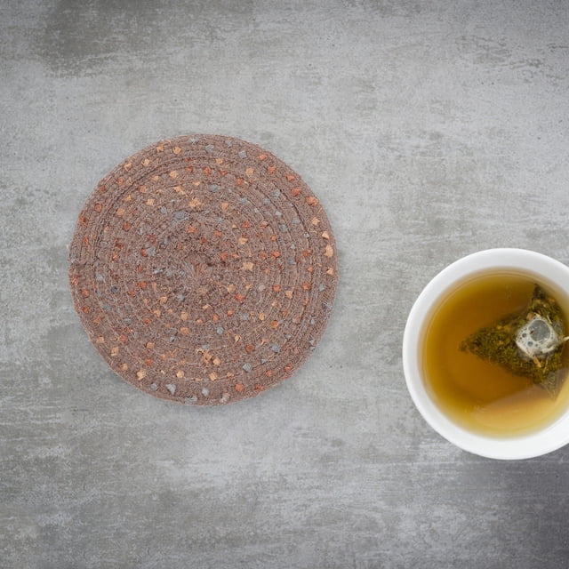 ADDHAT 4Ud Posavasos Tejidos Redondos Para Café Y Té Con Acabado Natural Para Decorar Tu