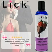 Lick Chocolate Covered Strawberry Flavored Massage Oil for Adults and Couples