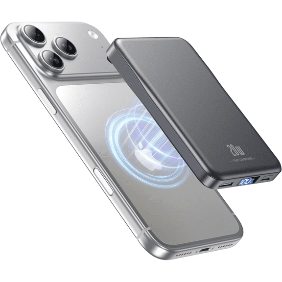 Portable Charger 10000mAh, Fast Charging Battery Pack 20W USB-C Fast Charging PowerBank with LED Display,Travel Essentials Wireless Charger Compatible for iPhone 18/17/16/15/14/13, Gray
