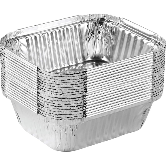 PLASTICPRO Aluminum Foil Baking Pans 5'' x 6'' x 2” Oblong Tin Foil Cake Pan for Ovens