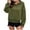 Army Green, variant on YUGYXL Fall Winter Cropped Hoodies for Women Casual Long Sleeve Drop Shoulders Hooded Pullover Loose Relaxed Sweatshirt Black XXL