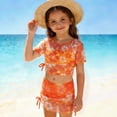 thumbnail image 2 of Edvintorg Girls 4 Piece Swimwear Cute Spaghetti Straps Swimsuit and Cover Up Skirt Summer Vacation Beach Clothes Size 8-13, 2 of 6