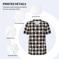 thumbnail image 3 of Lsque Black Plaid Heart Pattern Mens Polo Golf Shirts Funny Graphics Shorts Sleeve Button Shirts Baseball T-shirt-3X-Large, 3 of 7