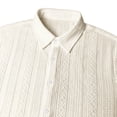 thumbnail image 6 of Paiwinds Men's Short Sleeve Button Down Shirt Casual Summer Geometric Jacquard Woven Dress Shirt with Turndown Collar, 6 of 9