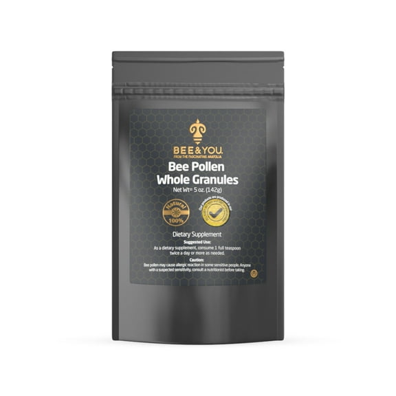 BEE and You Bee Pollen Granules | 100% Pure, Natural Bee Pollen - Antioxidants, Proteins, Vitamins Amino Acids and More | 5 oz Bag