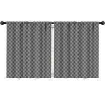 Blackout Kids Curtains,Gray and Black Checkerboard Pattern Childrens Insulated Curtains Set Of 2,Bedroom Essentials,Toddler Room Decor 52"x63"
