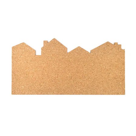 Fabric Covered Memo Board - Cork City Memo Board and 6 Pins: 11 3/4