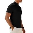 thumbnail image 6 of Mens Mock Turtleneck Shirts Casual Cotton Short Sleeve Shirt Basic Half Neck T-Shirts, 6 of 10