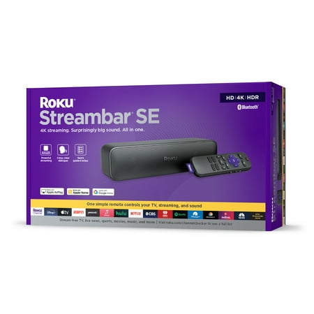 Roku Streambar SE - 2-in-1 TV Soundbar with Built-in Streaming, Premium Speakers, & Speech Clarity