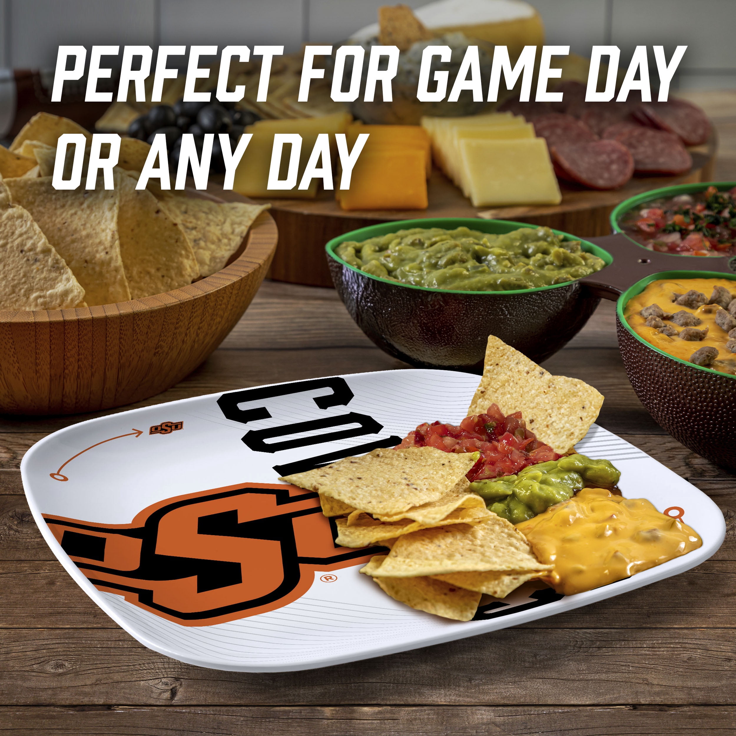 YouTheFan NCAA Oklahoma State Cowboys Large Party Plate