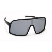 Coyote Vision USA  Single Lens Street & Sport Polarized Sunglasses, Black & Silver Mirror