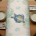 thumbnail image 5 of Table Runners 90 Inches Long Dress Scarves, Sea Turtle Coastal Farmhouse Coffee/Dining/Kitchen Table Runner for Living Room, Blue Green Summer Beach Coral Ocean 13x90 Inch, 5 of 9